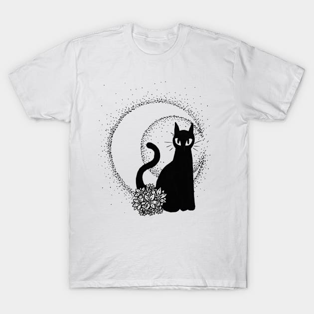 Black Cat 18 T-Shirt by MariaNinfa